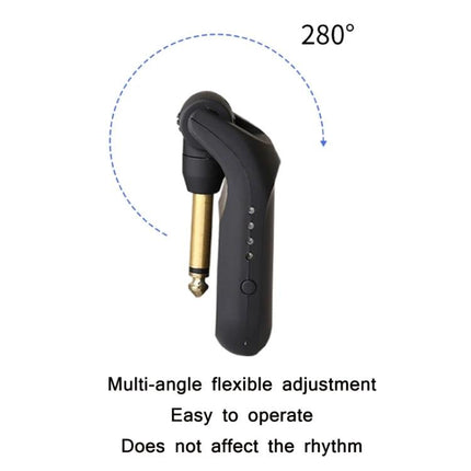 Compact Wireless Receiver for Daily Electric Guitar Practice, 280° multi-angle flexible plug for cable-free home practice