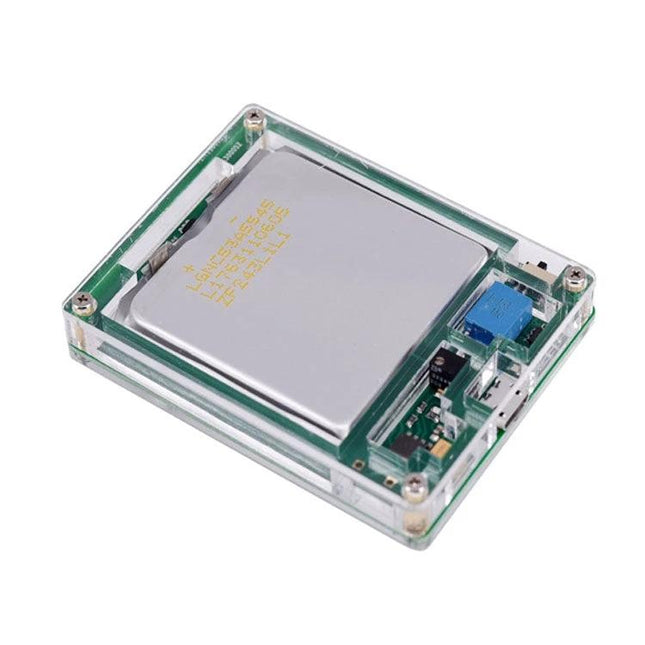 Schumann Resonance Pulse Generator for Daily Audio Enhancement compact clear-cased device with PCB, battery and pulse control for meditation and focus