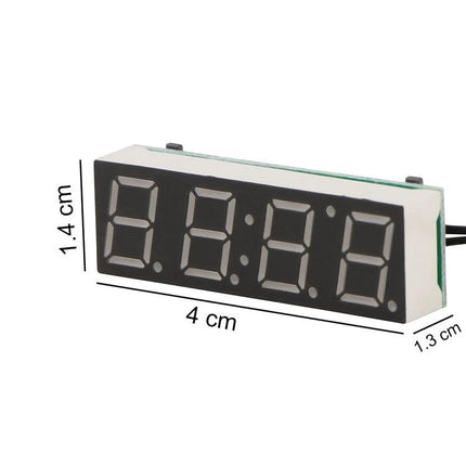 Versatile Digital Clock with Thermometer and Voltmeter Functions compact 4cm LED module showing time temperature and voltage for electronics projects