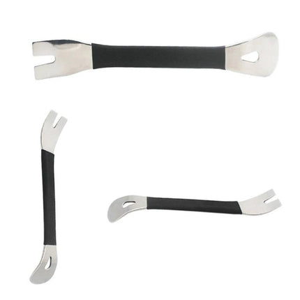 Versatile Tool for Everyday Car and Home Repairs - handheld clip and panel remover with dual-pronged steel ends and rubber grip