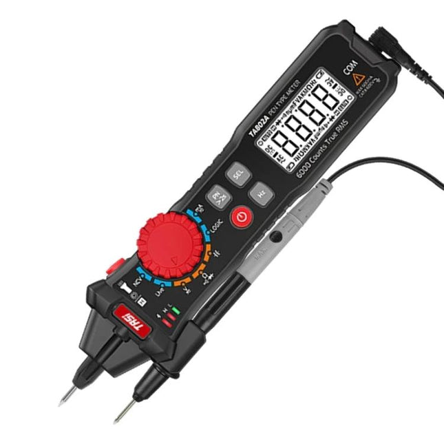 TASI Portable Pen Multimeter for Everyday Electrical Testing - compact pen-style multimeter with display, dial and probes for electricians and DIYers