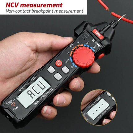 TASI Portable Pen Multimeter for Everyday Electrical Testing - hand-held pen multimeter measuring wire with NCV feature
