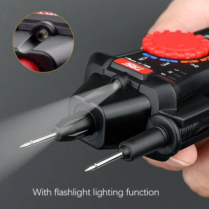 TASI Portable Pen Multimeter for Everyday Electrical Testing handheld pen multimeter with probes and built-in flashlight lighting function