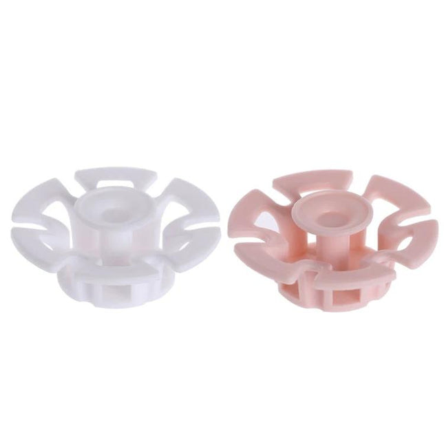 6 Pack Cable Organizer Winder Traceless Paste Hook For Power And Data Cables - two PP cable winders white and pink, waterproof adhesive, 6.5x3.5x3cm, 11g each