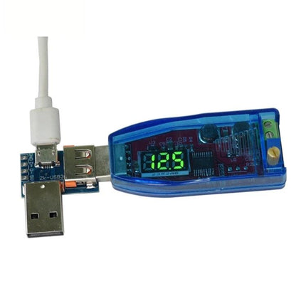 Adjustable USB Power Supply Regulator for Electronic Devices showing digital voltage display and USB connectors