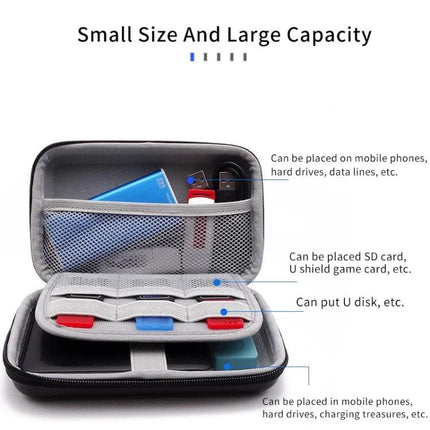 ChkJok EVA Hard Shell Bag for Mobile Hard Disk Protection with mesh pockets and compartments for drives, cables, SD cards, and U-disks