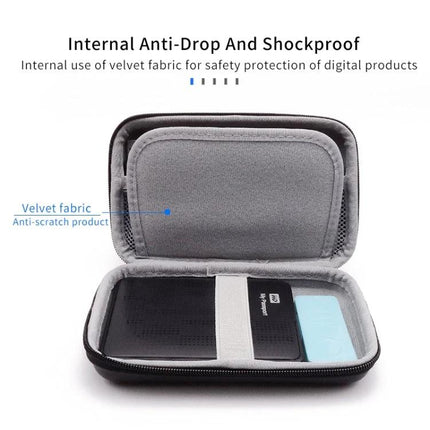ChkJok EVA Hard Shell Bag for Mobile Hard Disk Protection internal anti-drop shockproof EVA case with velvet lining and zipper pocket