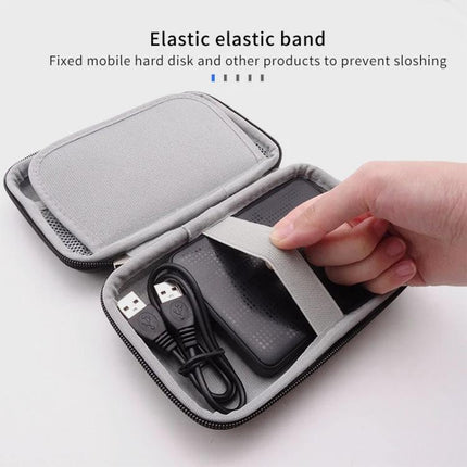 ChkJok EVA Hard Shell Bag for Mobile Hard Disk Protection with elastic band holding hard drive and cables, shock and water resistant storage case