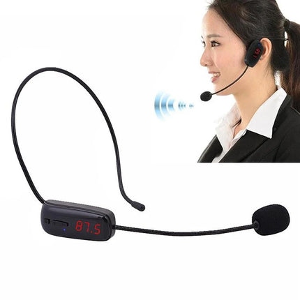 Mini Headset Microphone for Daily Presentations and Talks — wireless FM headset with boom mic for classroom lectures and business meetings