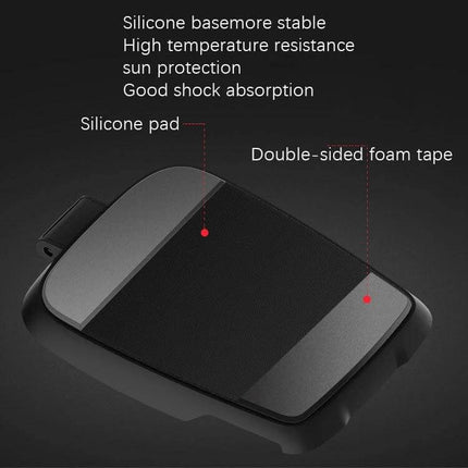 Car Mount Phone Holder for Vehicle Navigation with Versatile Placement Options - silicone pad, double-sided foam tape, anti-slip base