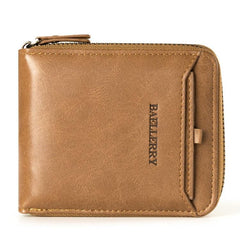 Baellerry D3124 Cartera corta de piel sintética con cremallera Cartera pequeña retro para jóvenes