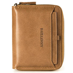 Baellerry D3124 Cartera corta de piel sintética con cremallera Cartera pequeña retro para jóvenes