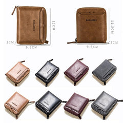 Baellerry D3124 Compact PU Leather Zipper Wallet - Retro Style Youth Edition