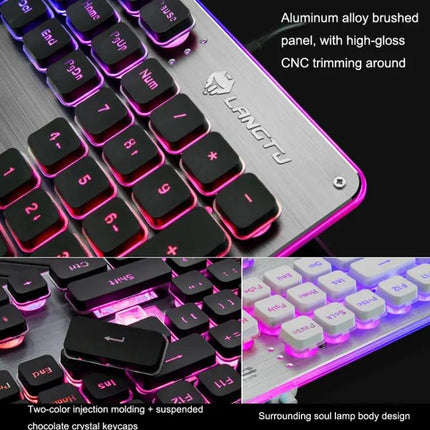 LANGTU L1 Backlit Wired Keyboard for Home Office Typing