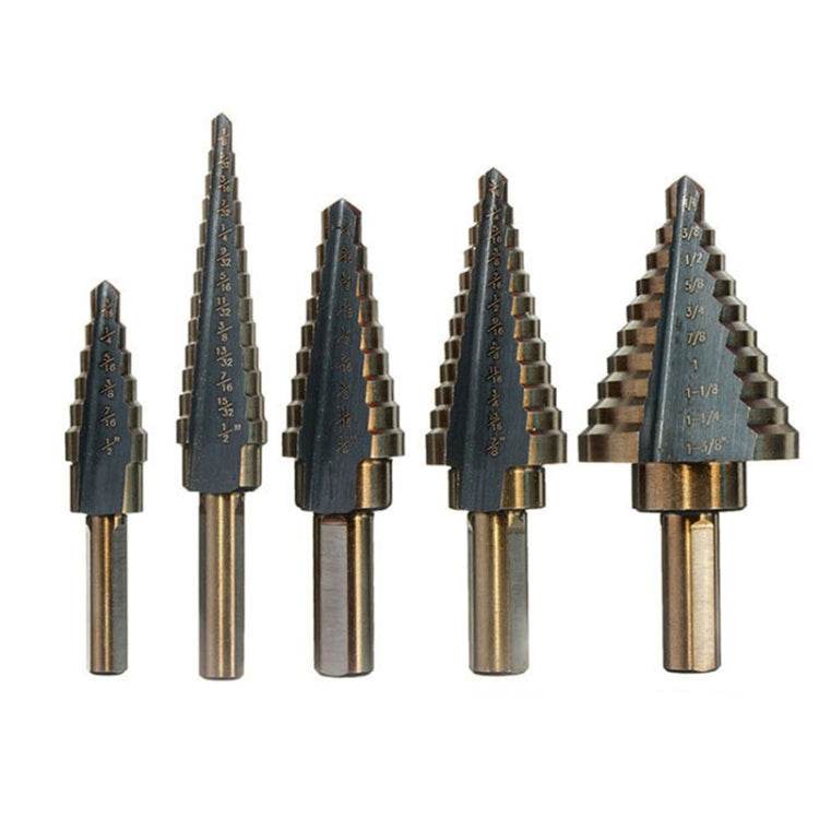 Pagoda Drill Bit High Speed Steel Opener Triangle Handle Stairs Drill Bit, 5 In 1 / Set Stairs Drill Bit - Syndmart