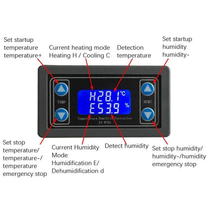 Automatic Temperature and Humidity Control Panel for Daily Use - compact panel with LCD display and integrated sensor for home greenhouse