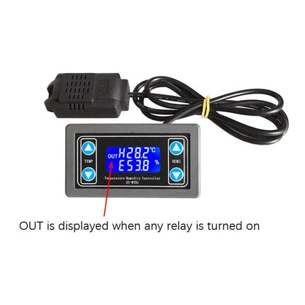 Automatic Temperature and Humidity Control Panel for Daily Use - compact digital controller with integrated sensor and relay display for greenhouse