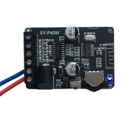 Bluetooth Stereo Amplifier for Home Audio Systems, 40W Output compact board with terminals, Bluetooth 5.0, capacitors and LED indicator