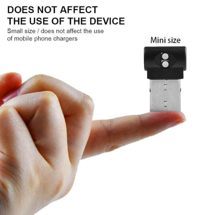 Car USB Atmosphere Light Colorful Decor Set 2 Pack compact USB mini light shown balanced on fingertip with ABS shell and mini size label
