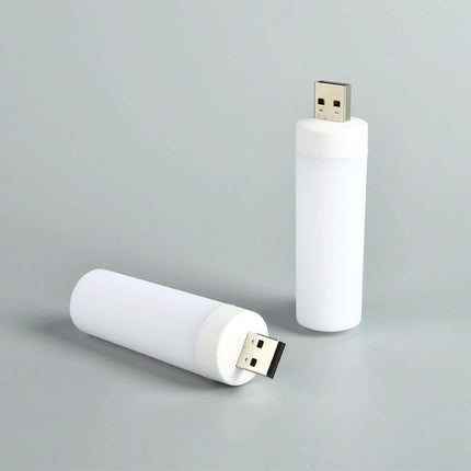 Four USB Flame Lamps for Cozy Evening Home Ambiance - two white USB flame lamps shown, portable plug-in soft flicker lighting for reading and relaxation