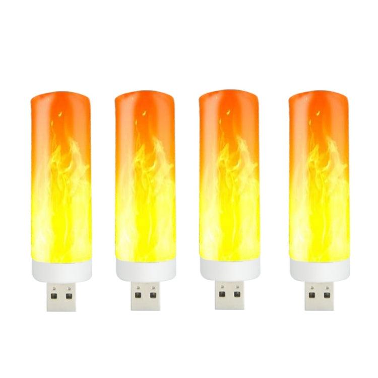 USB LED Imitation Flame Lamps - 4 Piece Set for Cozy Ambiance