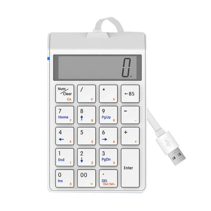 Sunreed Wired Numeric Keypad with 19 Keys for Easy Data Entry - white wired numeric keypad with USB cable and 19 keys