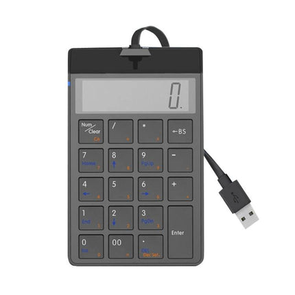 Sunreed Wired Numeric Keypad with 19 Keys for Easy Data Entry black wired USB numeric keypad with 19 keys and display for fast data entry
