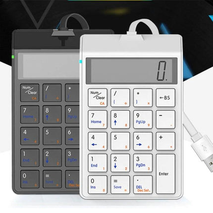 Sunreed Wired Numeric Keypad with 19 Keys for Easy Data Entry – white and black wired numeric keypads with USB cable and large LCD display