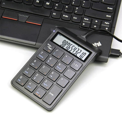 Sunreed Wired Numeric Keypad with 19 Keys for Easy Data Entry connected to laptop showing numeric input for fast data entry