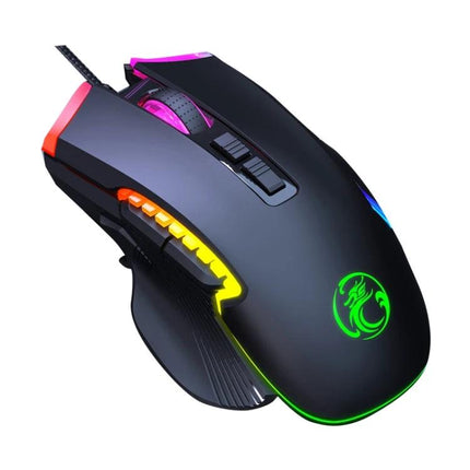 Imice T70 Wired Gaming Mouse with Programmable Buttons and RGB Lights black ergonomic mouse with RGB lighting and side programmable buttons