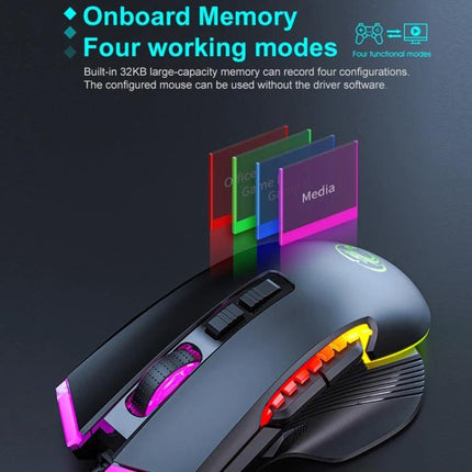 Imice T70 Wired Gaming Mouse with Programmable Buttons and RGB Lights - wired ergonomic gaming mouse with RGB lighting, side macro buttons and onboard memory