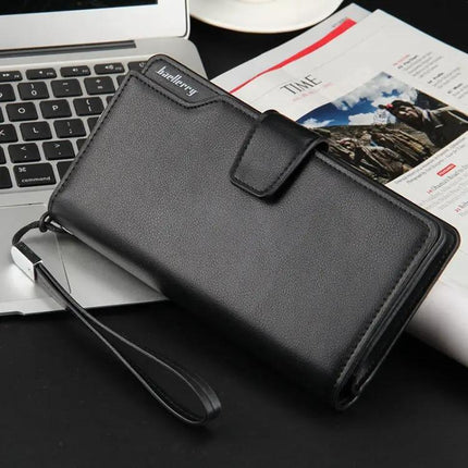 Baellerry Long Clutch Wallet for Men Brown Tri Fold Phone Bag | Syndmart