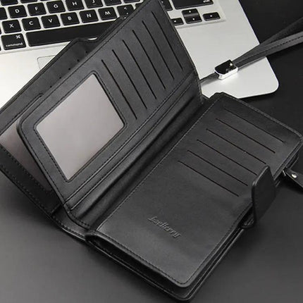 Baellerry Long Clutch Wallet for Men Brown Tri Fold Phone Bag | Syndmart