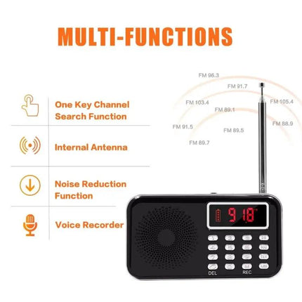 Compact Rechargeable Mini Radio with MP3 and FM/AM Support