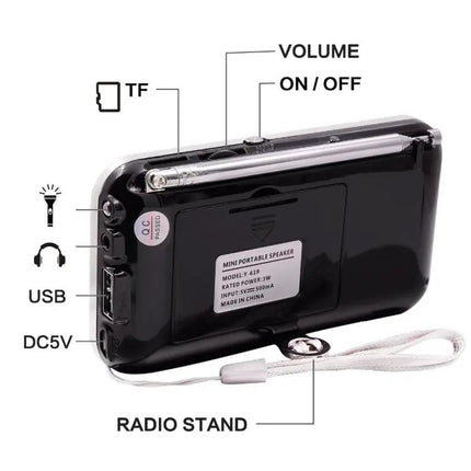 Compact Rechargeable Mini Radio with MP3 and FM/AM Support