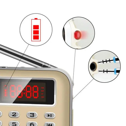 Compact Rechargeable Mini Radio with MP3 and FM/AM Support