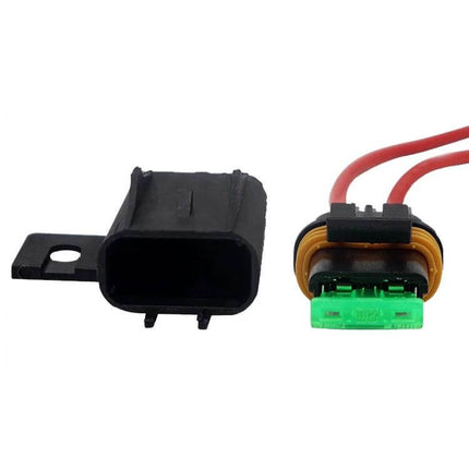 Car Slice Fuse Holder For Fuse Box 10 Pack Everyday Use - 24V waterproof two-hole wiring harness with copper contacts, accepts up to 30A fuses