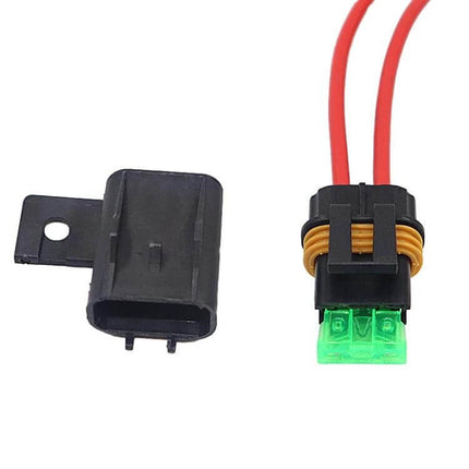 Car Slice Fuse Holder For Fuse Box 10 Pack Everyday Use - 24V waterproof two-hole wiring harness with copper contacts and 30A fuse slot