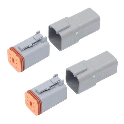 Car Waterproof Connector Set With Copper Contacts For Wiring gray nylon 4-pin automotive 12V waterproof electrical connectors