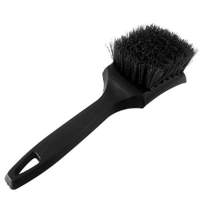 Effective Carpet and Upholstery Cleaning Brush with Curved Design showing black durable PP bristle brush for carpets, upholstery and car interiors