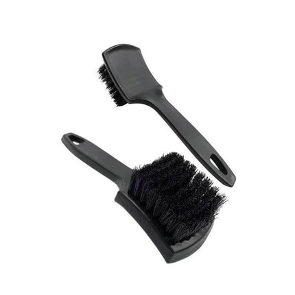 Effective Carpet and Upholstery Cleaning Brush with Curved Design - black durable PP bristle brush for carpets, upholstery, car interiors and tires