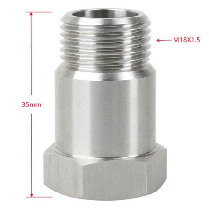Car Oxygen Sensor Adapter Extended Joint M18x1.5 Pack Of 2 stainless steel extended O2 sensor adapter with M18x1.5 threads and 35mm length