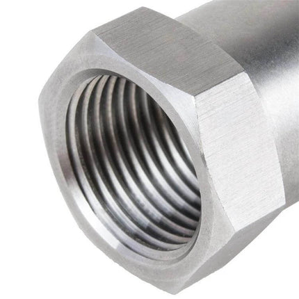Car Oxygen Sensor Adapter Extended Joint M18x1.5 Pack Of 2 stainless steel threaded adapter close-up for O2 sensor relocation