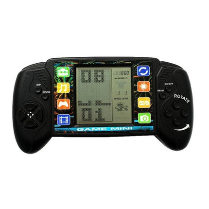 Colorful Handheld Game Console for Kids with Large Screen and Multiple Color Options showing 3.5-inch black and white LCD classic games