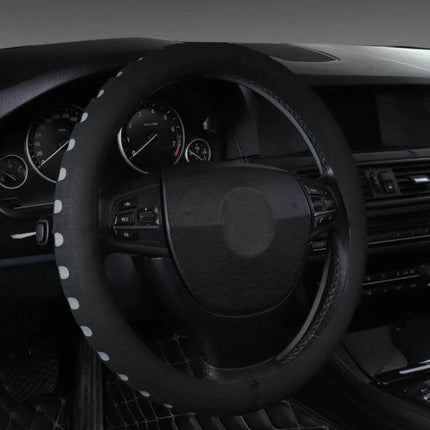 EVA Car Steering Wheel Cover 38cm For Comfortable Grip — black breathable EVA cover with dotted grip for secure, soft-touch handling in cars