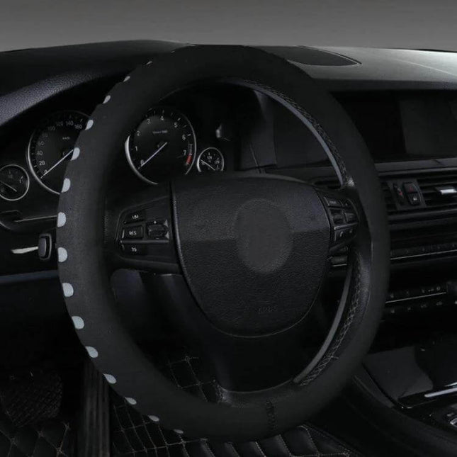 EVA Car Steering Wheel Cover 38cm For Comfortable Grip — black breathable EVA cover with dotted grip for secure, soft-touch handling in cars