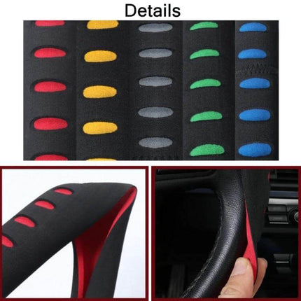 EVA Car Steering Wheel Cover 38cm For Comfortable Grip black breathable EVA cover with colored grip inserts and red inner lining