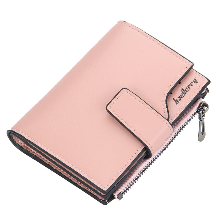 Baellerry N5013 Ladies Cropped Wallet Multi-Card Slot Zipper Buckle Coin Purse, Purple, Navy Blue, Black, Pink, Jujube Red, Gray Green, Grey, Brown, Dark Pink, Light Blue