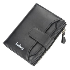 Baellerry D3218 Cartera corta con cremallera y ranuras para múltiples tarjetas para hombre Tarjetero de gran capacidad