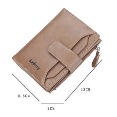 Baellerry D3218 Cartera corta con cremallera y ranuras para múltiples tarjetas para hombre Tarjetero de gran capacidad